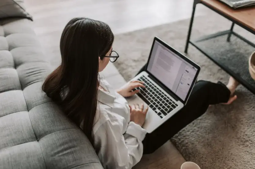 woman working at home using her laptop (2)